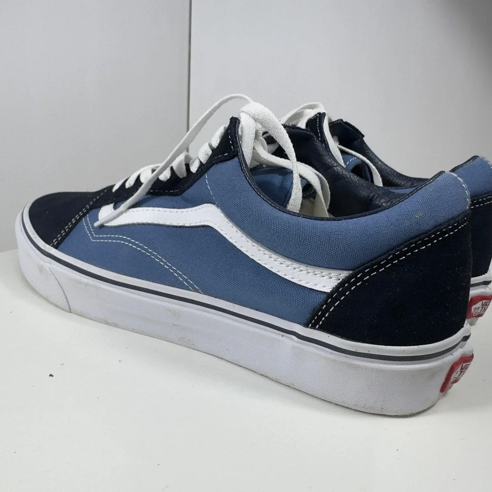 Vans Old Skool Sneakers Mens Size 12 Blue Navy Suede Canvas Low Top Skate Shoes
